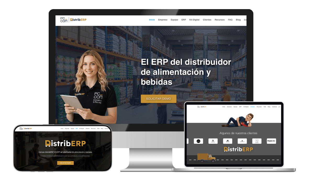 Nueva web DistribERP para alimentación de PCCOM